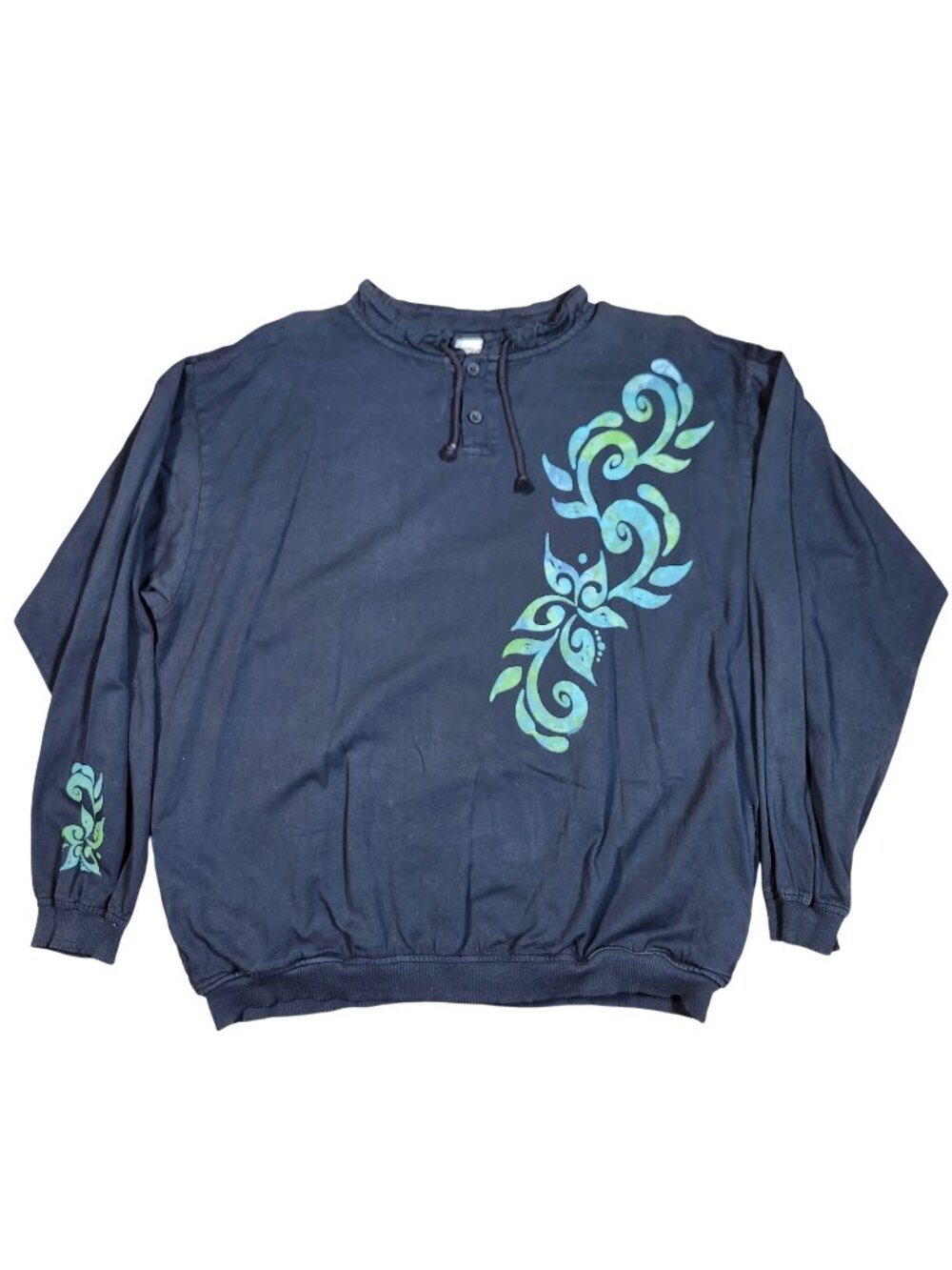 Vintage Crazy Shirts Hawaii XL Sweatshirt Drawstring Neck Blue
